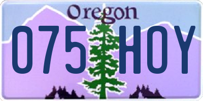 OR license plate 075HOY