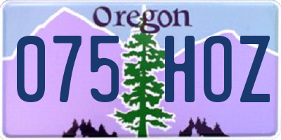 OR license plate 075HOZ