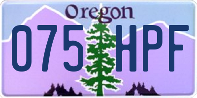 OR license plate 075HPF