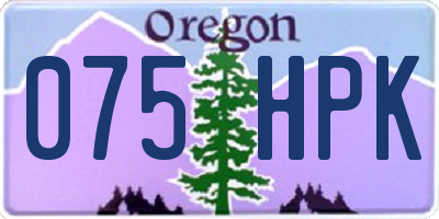 OR license plate 075HPK