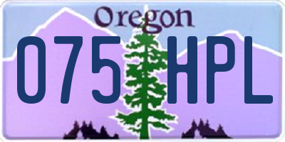 OR license plate 075HPL