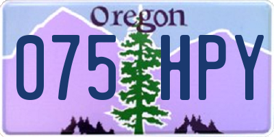 OR license plate 075HPY