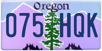 OR license plate 075HQK