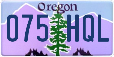 OR license plate 075HQL