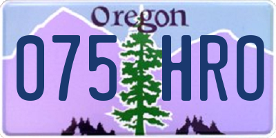 OR license plate 075HRO