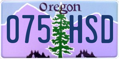 OR license plate 075HSD