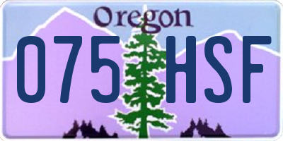 OR license plate 075HSF