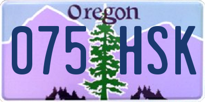 OR license plate 075HSK