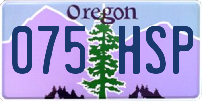 OR license plate 075HSP