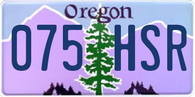 OR license plate 075HSR