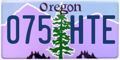 OR license plate 075HTE