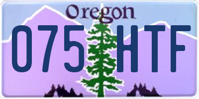 OR license plate 075HTF