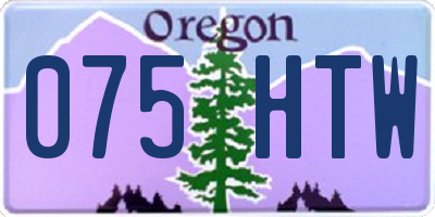 OR license plate 075HTW