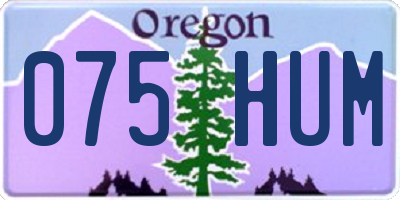 OR license plate 075HUM