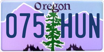 OR license plate 075HUN