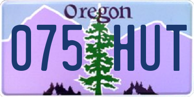 OR license plate 075HUT