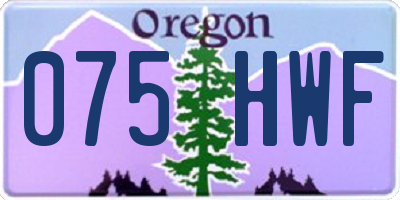 OR license plate 075HWF
