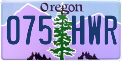 OR license plate 075HWR