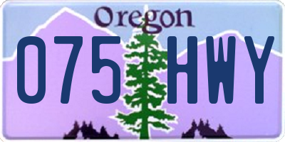 OR license plate 075HWY