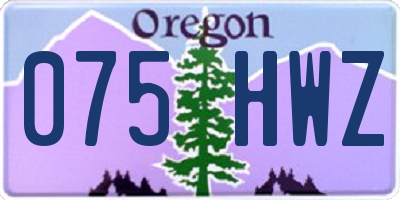 OR license plate 075HWZ