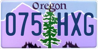 OR license plate 075HXG