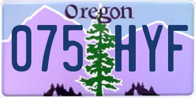 OR license plate 075HYF