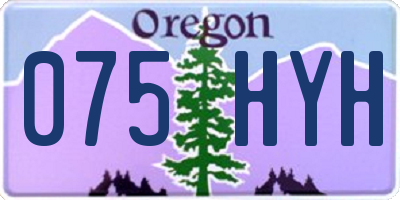 OR license plate 075HYH