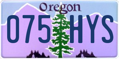 OR license plate 075HYS
