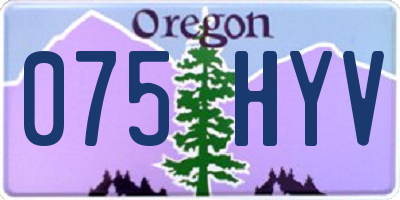 OR license plate 075HYV