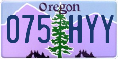 OR license plate 075HYY