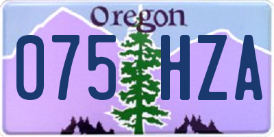 OR license plate 075HZA