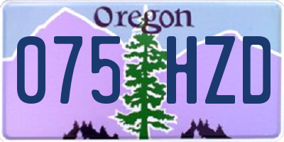 OR license plate 075HZD