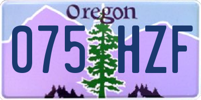 OR license plate 075HZF