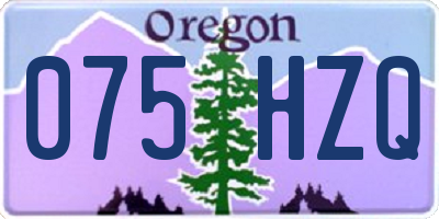 OR license plate 075HZQ