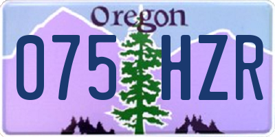 OR license plate 075HZR