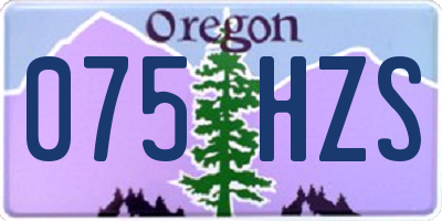 OR license plate 075HZS
