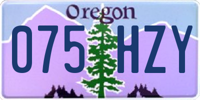 OR license plate 075HZY
