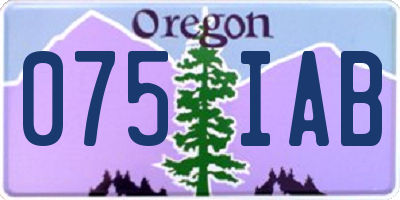 OR license plate 075IAB