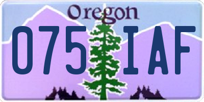 OR license plate 075IAF