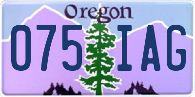 OR license plate 075IAG
