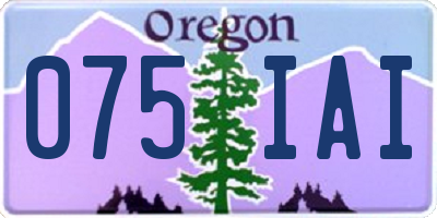 OR license plate 075IAI