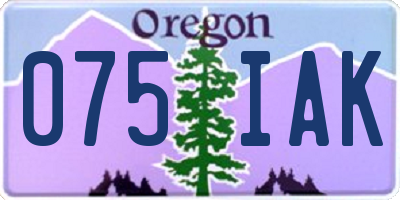 OR license plate 075IAK