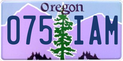 OR license plate 075IAM