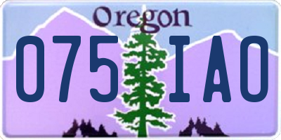OR license plate 075IAO