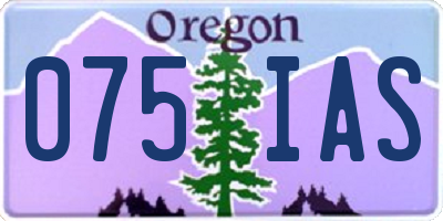OR license plate 075IAS