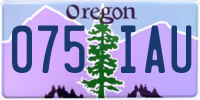 OR license plate 075IAU