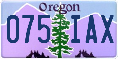OR license plate 075IAX