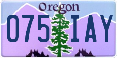 OR license plate 075IAY