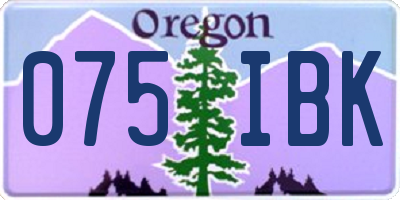 OR license plate 075IBK