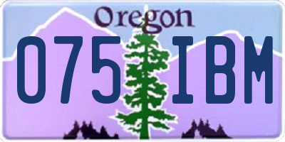 OR license plate 075IBM